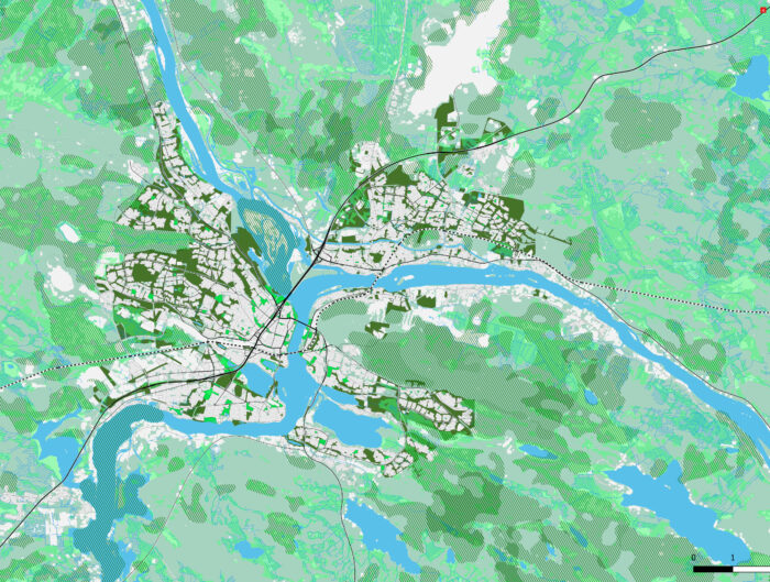 Rovaniemi Blue-Green Structure Plan, Finlandia. Plano: Lundén Architecture Institute, City of Rovaniemi.